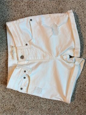 Levi's White Distressed Jean Shorts